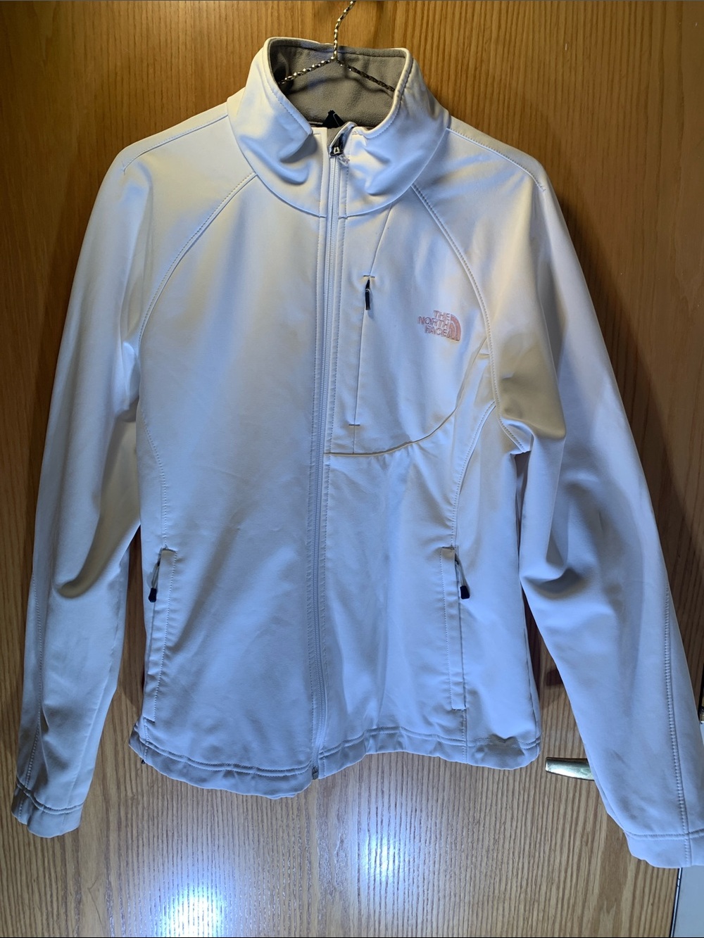 The North Face Women's White Softshell Jacket- Size L